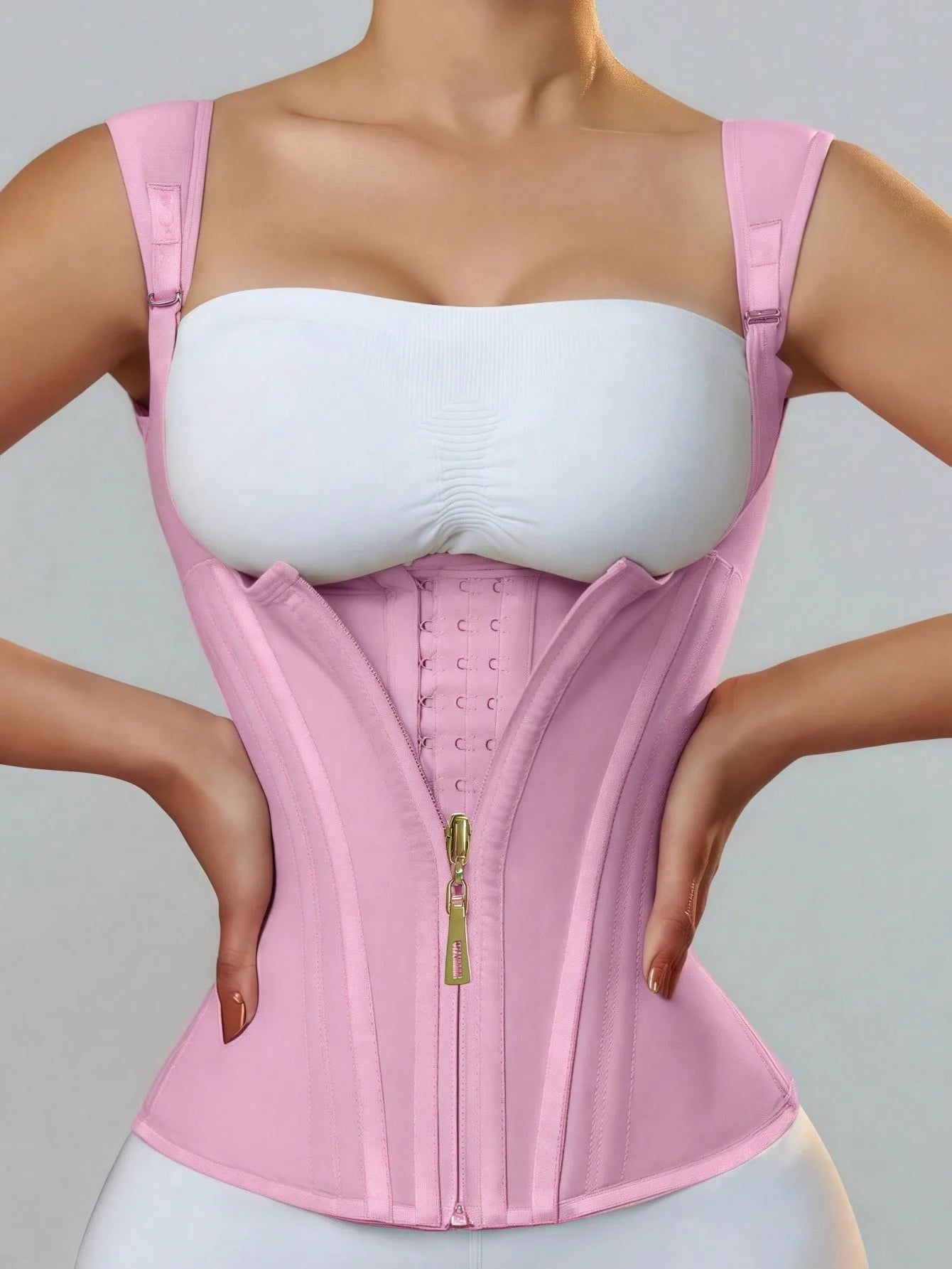 ApexFit LatexFlex™ Waist Trainer Corset — Zipper & Hook Slimming Girdle