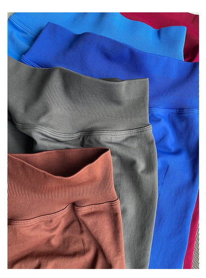 ApexFit Women’s Seamless Scrunch Leggings | Ribbed Waist Gym, Yoga & Fitness Workout Tights
