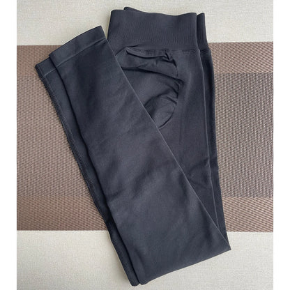 ApexFit Women’s Seamless Scrunch Leggings | Ribbed Waist Gym, Yoga & Fitness Workout Tights