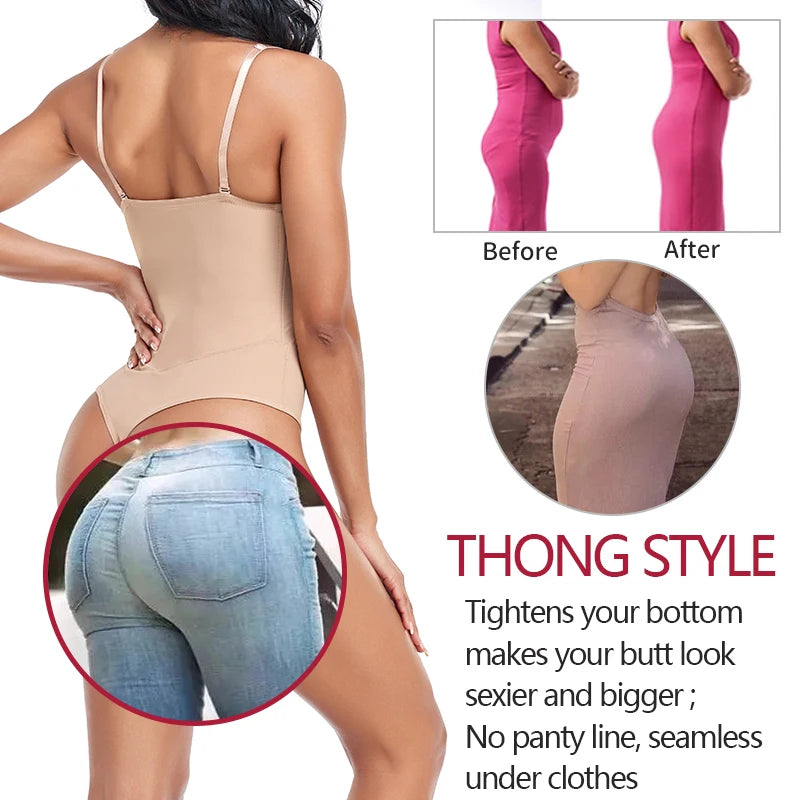 ApexFit SteelBone™ Full Body Shaper — Thong Bodysuit with Tummy Control & Back Support