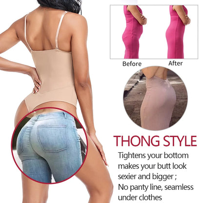 ApexFit SteelBone™ Full Body Shaper — Thong Bodysuit with Tummy Control & Back Support