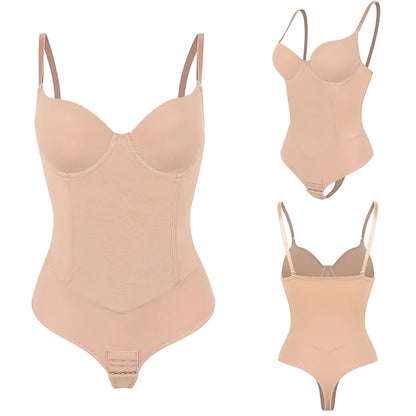 ApexFit SteelBone™ Full Body Shaper — Thong Bodysuit with Tummy Control & Back Support
