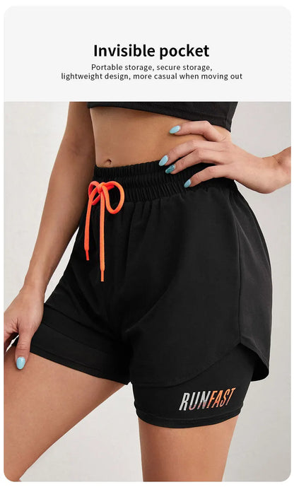 ApexFit Women’s High Waisted 2-in-1 Yoga Shorts | Running, Gym & Training Activewear Shorts