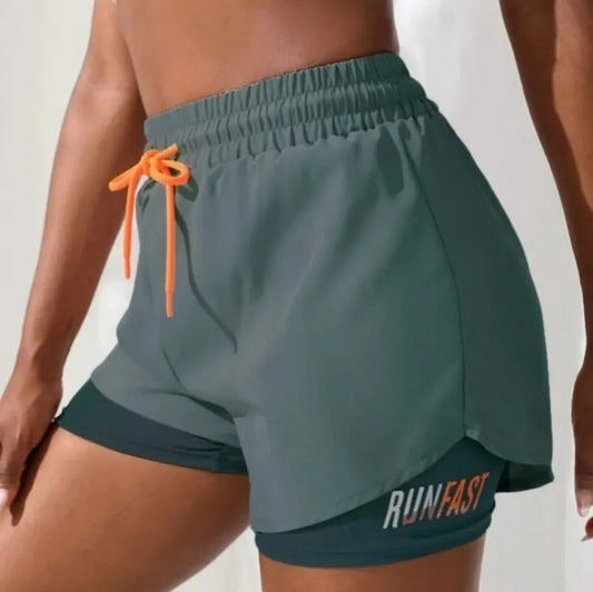 ApexFit Women’s High Waisted 2-in-1 Yoga Shorts | Running, Gym & Training Activewear Shorts