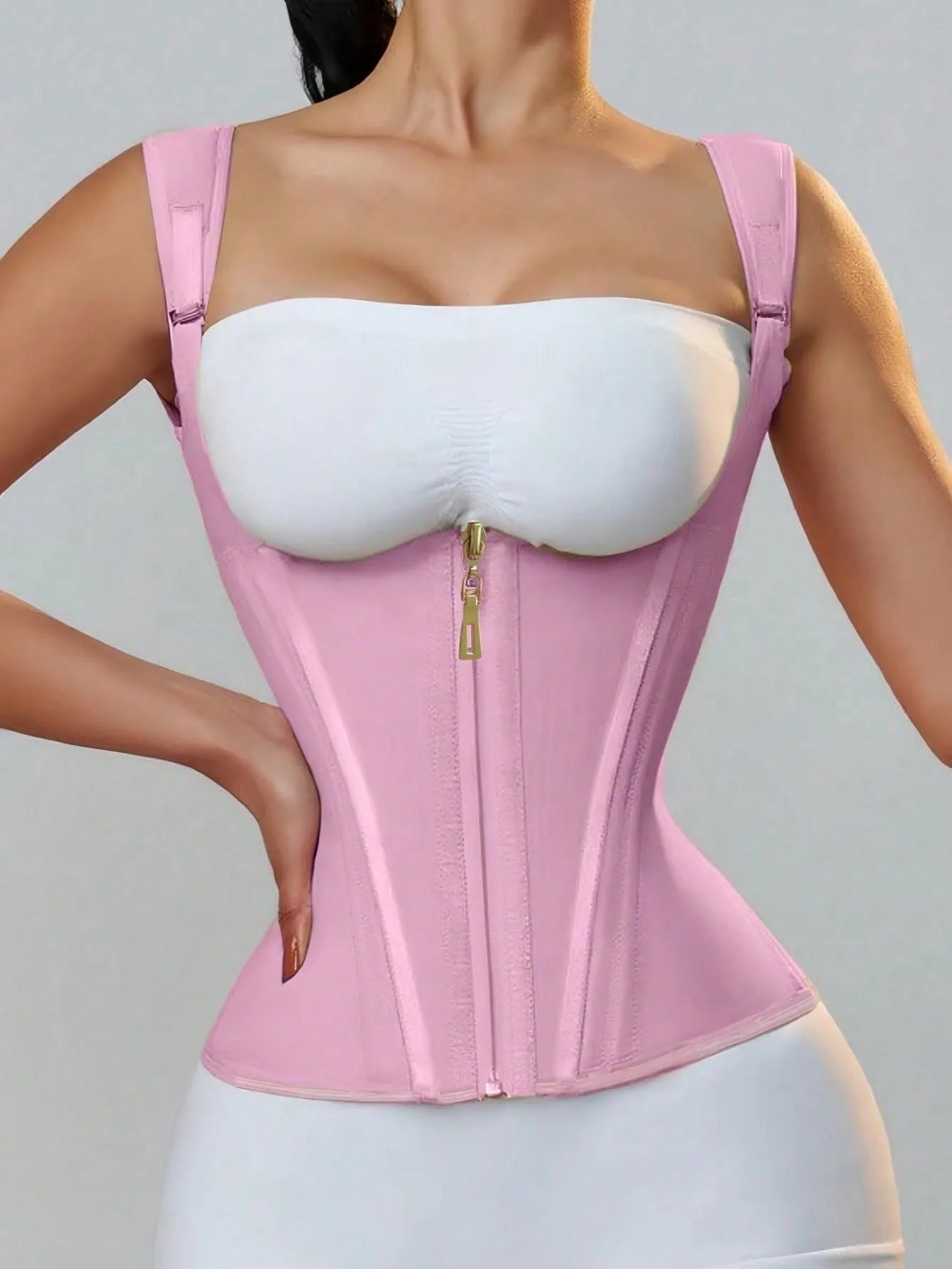 ApexFit LatexFlex™ Waist Trainer Corset — Zipper & Hook Slimming Girdle