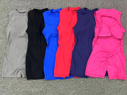 ApexFit Women’s Sleeveless Fitness Jumpsuit | Backless Yoga Bodysuit for Gym, Workout & Activewear
