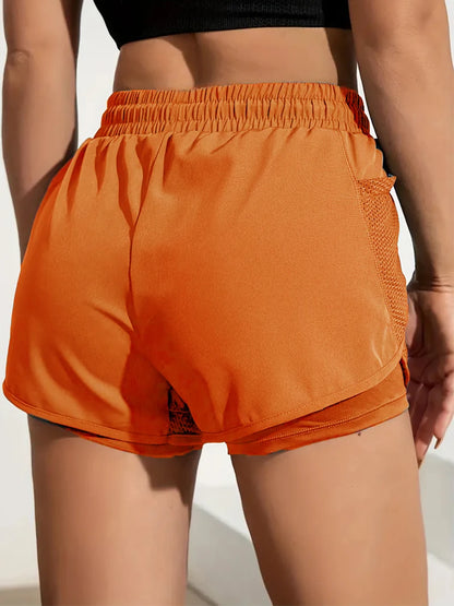 ApexFit Women’s 2-in-1 Sports Shorts with Pockets | Running, Gym & Yoga Training Shorts