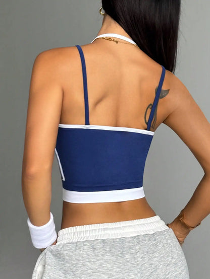 ApexFit Women’s Color Block Sports Bra | High Support Racerback Gym, Running & Yoga Top