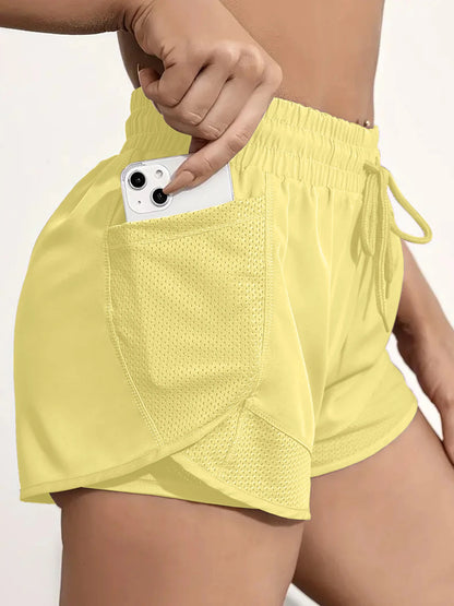 ApexFit Women’s 2-in-1 Sports Shorts with Pockets | Running, Gym & Yoga Training Shorts