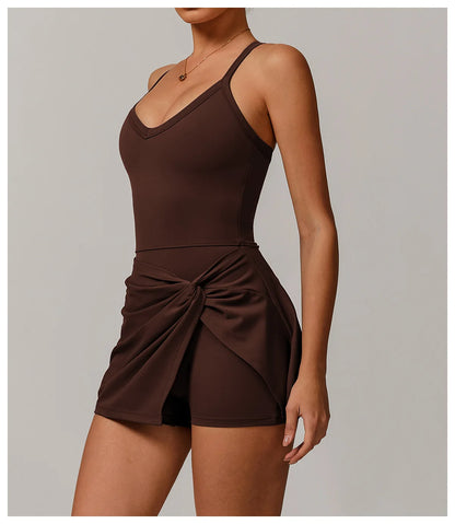 ApexFit Women’s Tennis Dress with Built-In Shorts & Pockets | Breathable Sleeveless Golf & Sports Dress