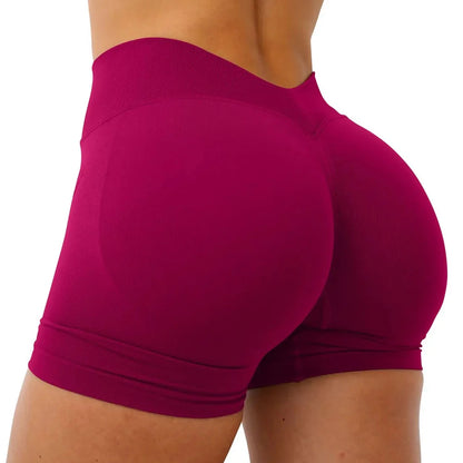 ApexFit Women’s Seamless V-Waist Gym Shorts | Stretchy Yoga & Fitness Training Shorts