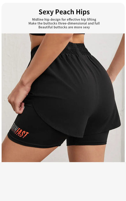 ApexFit Women’s High Waisted 2-in-1 Yoga Shorts | Running, Gym & Training Activewear Shorts