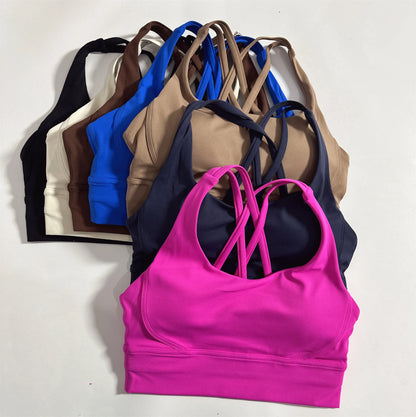 ApexFit Women’s Cross Back Sports Bra with Removable Pads | High Support Gym, Running & Yoga Top