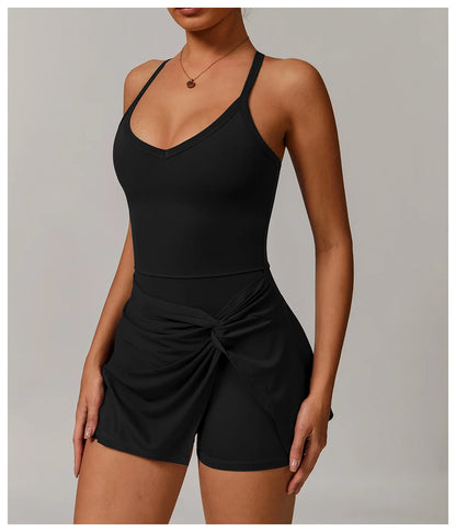 ApexFit Women’s Tennis Dress with Built-In Shorts & Pockets | Breathable Sleeveless Golf & Sports Dress