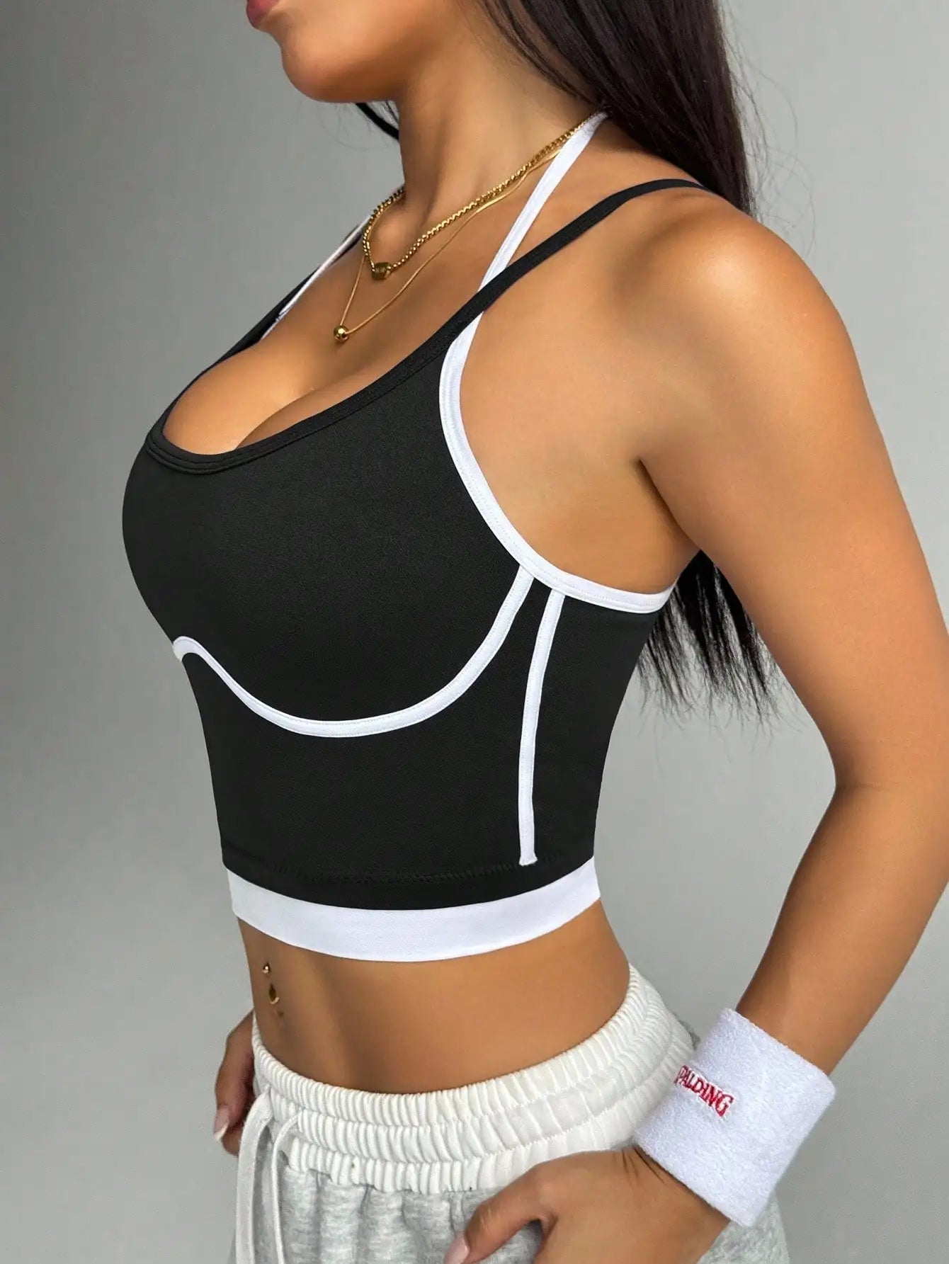 ApexFit Women’s Color Block Sports Bra | High Support Racerback Gym, Running & Yoga Top