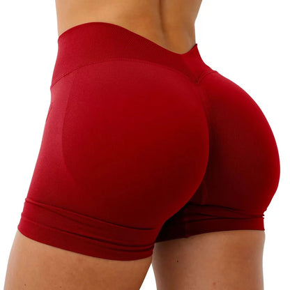 ApexFit Women’s Seamless V-Waist Gym Shorts | Stretchy Yoga & Fitness Training Shorts