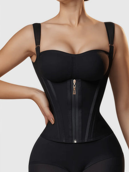 ApexFit LatexFlex™ Waist Trainer Corset — Zipper & Hook Slimming Girdle