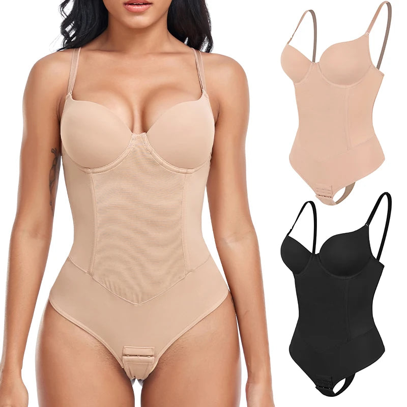 ApexFit SteelBone™ Full Body Shaper — Thong Bodysuit with Tummy Control & Back Support