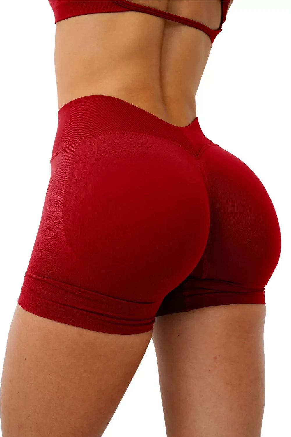 ApexFit Women’s Seamless V-Waist Gym Shorts | Stretchy Yoga & Fitness Training Shorts