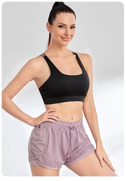 ApexFit Women’s 2-in-1 Sports Shorts with Pockets | Running, Gym & Yoga Training Shorts