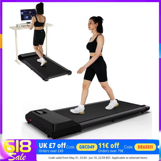 300 Ibs Weight Capacity 2.5 HP 2 in 1 Portable Treadmill for Home with Remote Control LED Display Walking Pad Treadmill