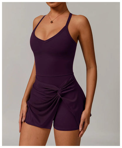 ApexFit Women’s Tennis Dress with Built-In Shorts & Pockets | Breathable Sleeveless Golf & Sports Dress