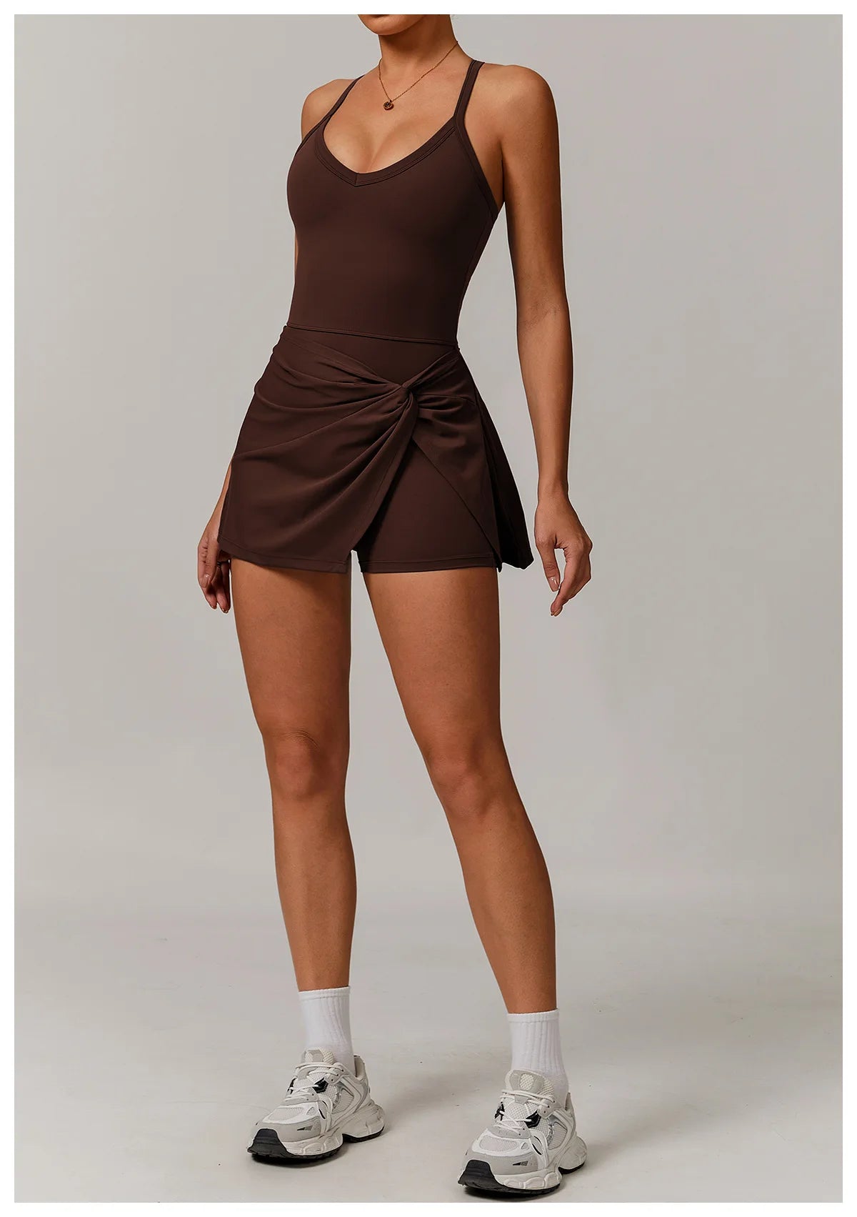 ApexFit Women’s Tennis Dress with Built-In Shorts & Pockets | Breathable Sleeveless Golf & Sports Dress