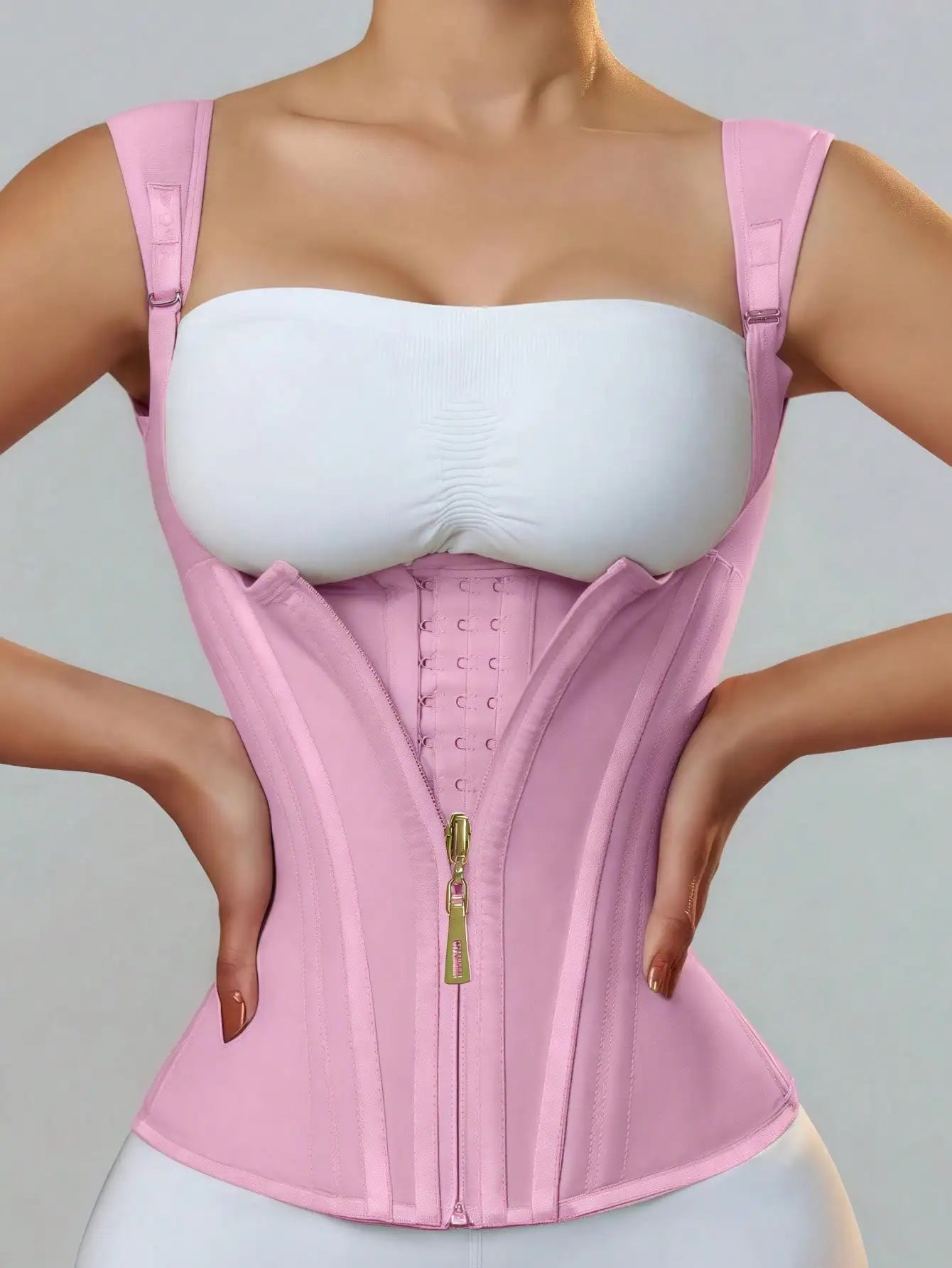 ApexFit LatexFlex™ Waist Trainer Corset — Zipper & Hook Slimming Girdle