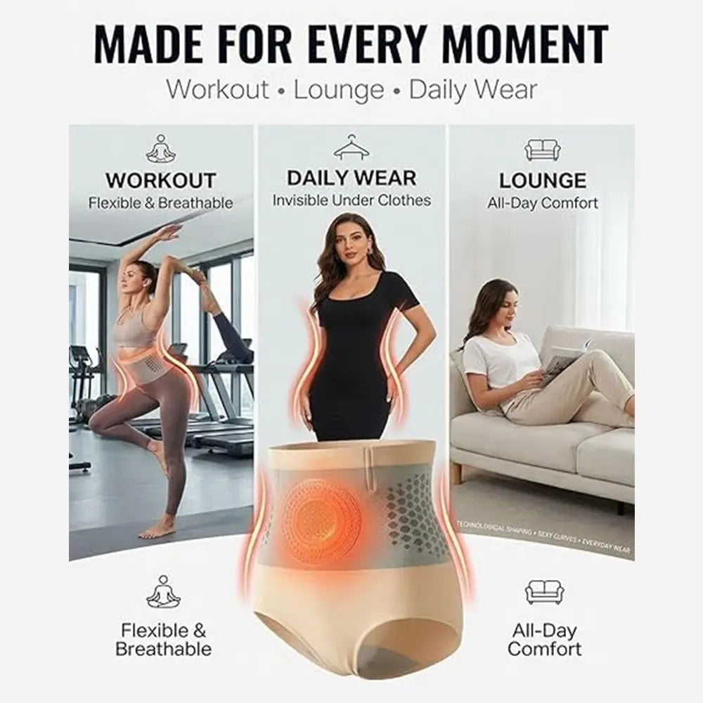 High Waist Tummy Control Shapewear Panty – Seamless Waist Slimming Underwear | ApexFit
