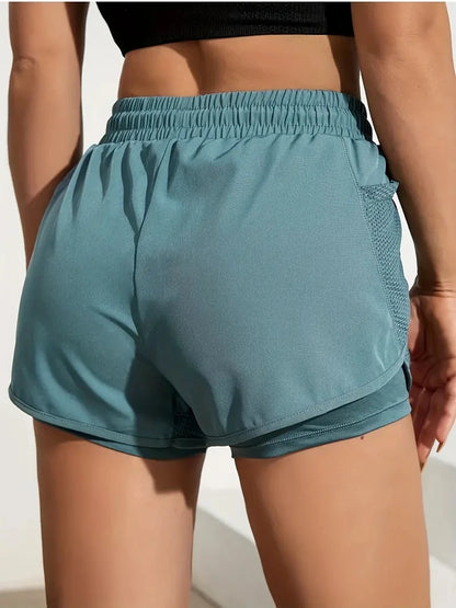ApexFit Women’s 2-in-1 Sports Shorts with Pockets | Running, Gym & Yoga Training Shorts