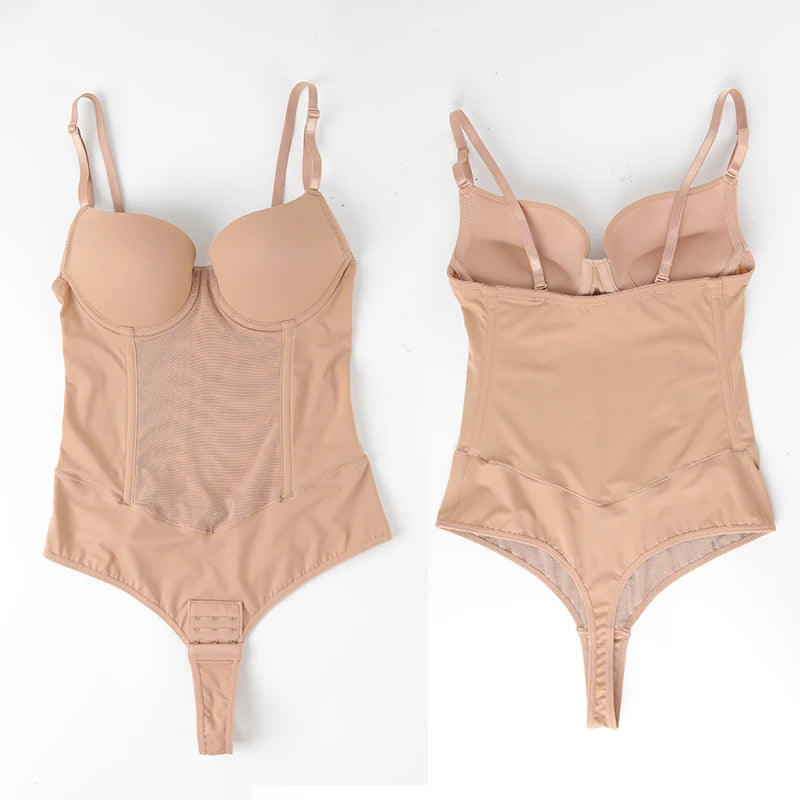 ApexFit SteelBone™ Full Body Shaper — Thong Bodysuit with Tummy Control & Back Support