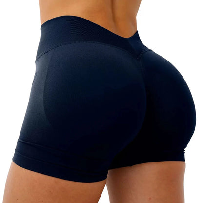 ApexFit Women’s Seamless V-Waist Gym Shorts | Stretchy Yoga & Fitness Training Shorts