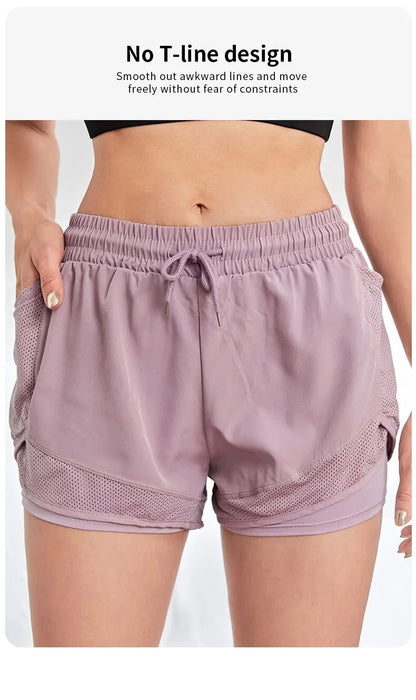 ApexFit Women’s 2-in-1 Sports Shorts with Pockets | Running, Gym & Yoga Training Shorts