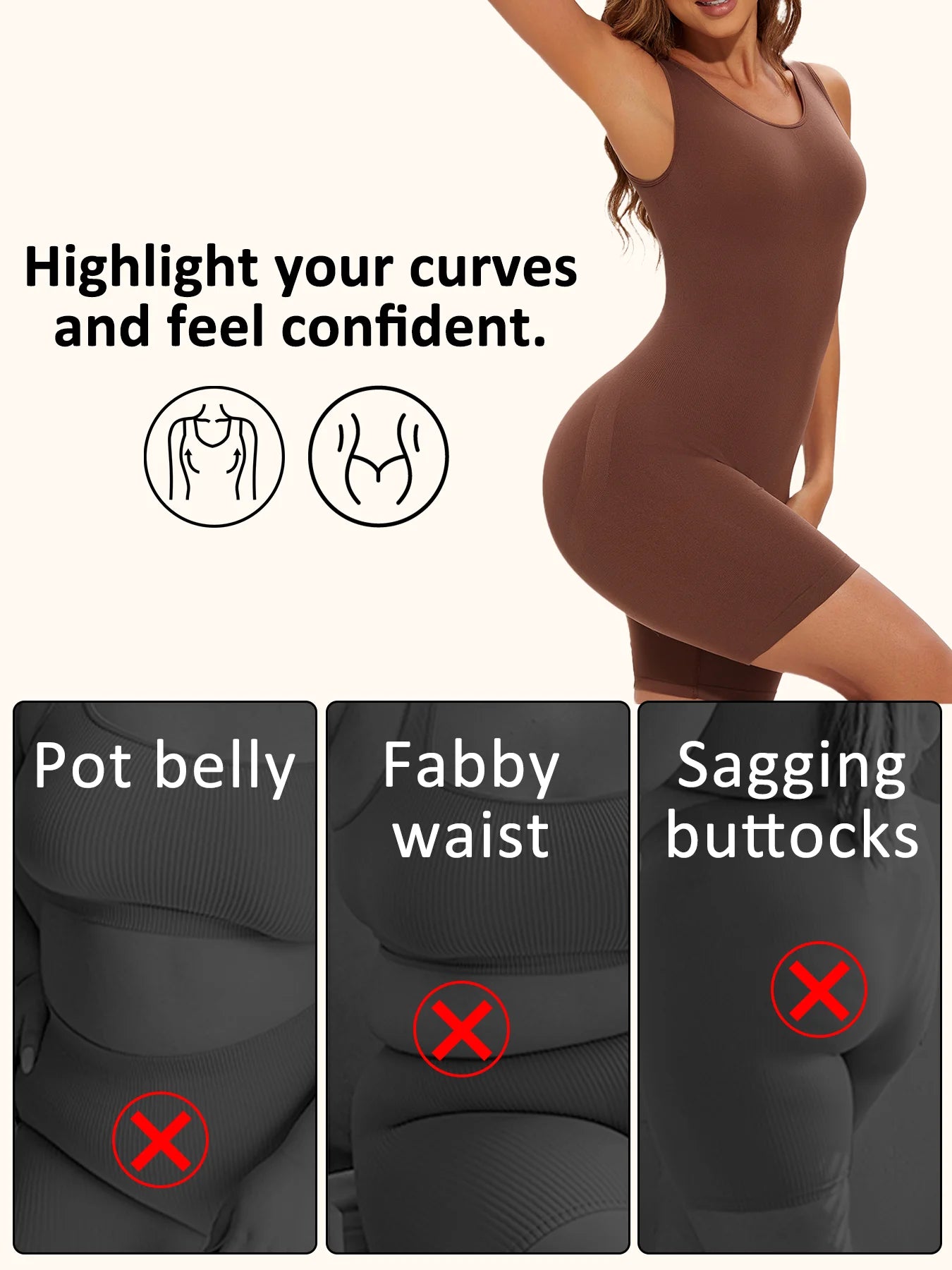 Full Body Shapewear Bodysuit – Tummy Control & Seamless Sculpting Shorts | ApexFit