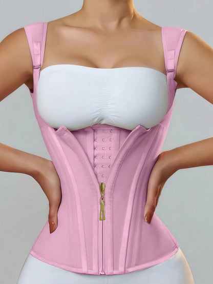 ApexFit LatexFlex™ Waist Trainer Corset — Zipper & Hook Slimming Girdle