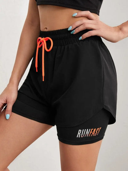 ApexFit Women’s High Waisted 2-in-1 Yoga Shorts | Running, Gym & Training Activewear Shorts