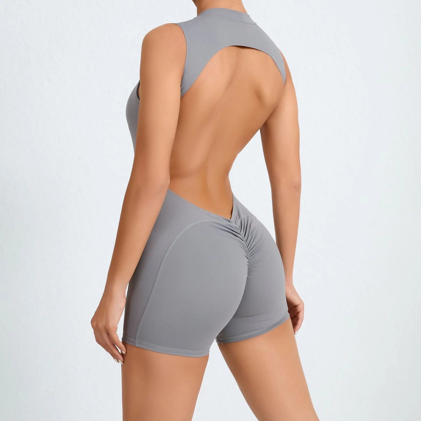ApexFit Women’s Sleeveless Fitness Jumpsuit | Backless Yoga Bodysuit for Gym, Workout & Activewear
