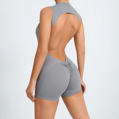 ApexFit Women’s Sleeveless Fitness Jumpsuit | Backless Yoga Bodysuit for Gym, Workout & Activewear