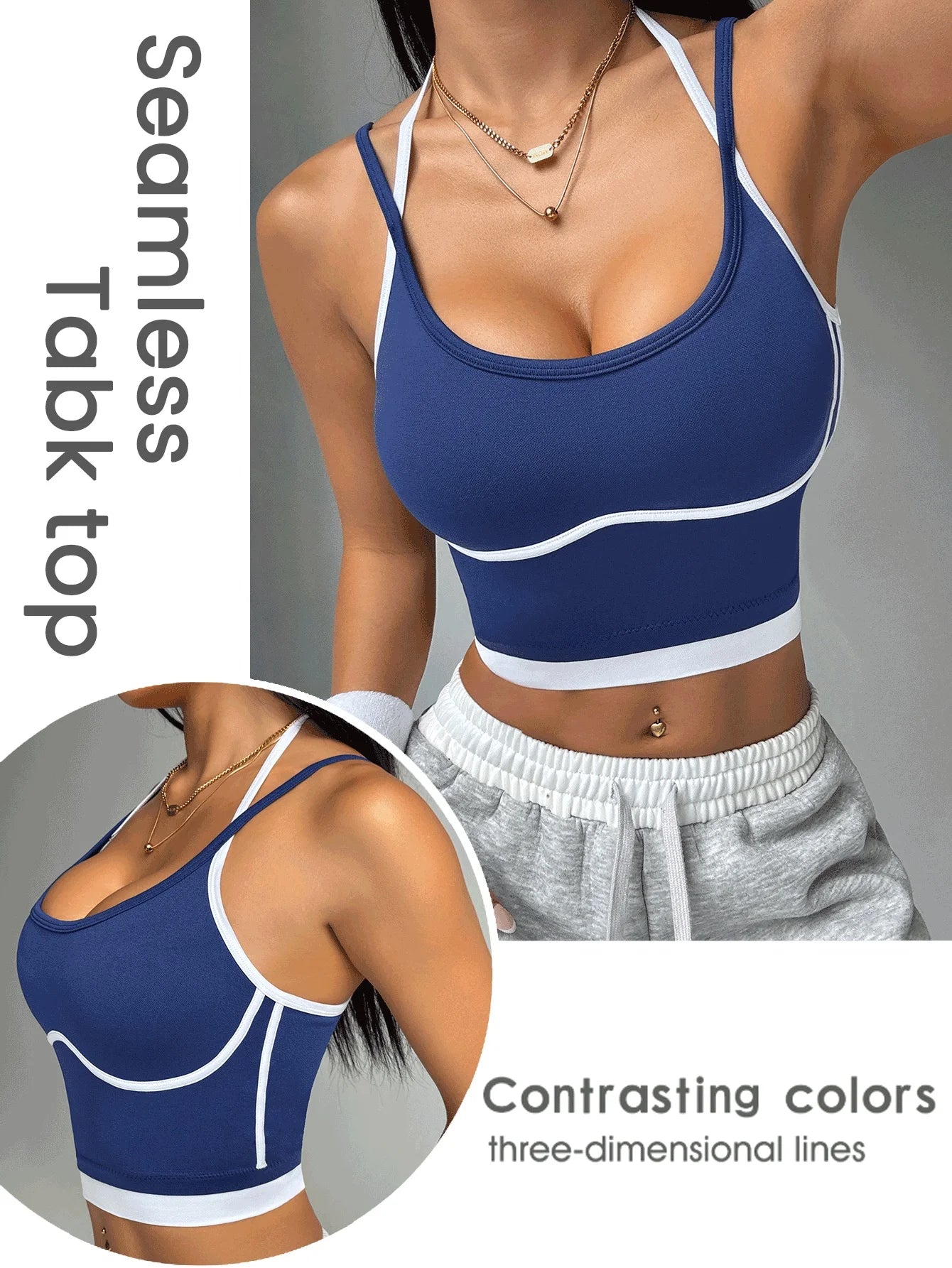 ApexFit Women’s Color Block Sports Bra | High Support Racerback Gym, Running & Yoga Top