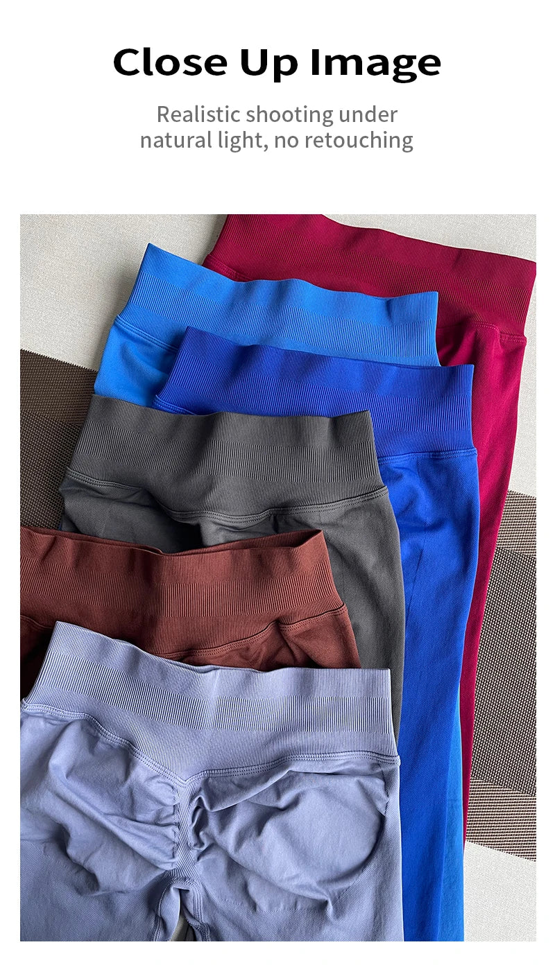 ApexFit Women’s Seamless Scrunch Leggings | Ribbed Waist Gym, Yoga & Fitness Workout Tights