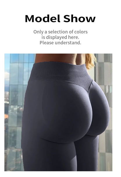 ApexFit Women’s Seamless Scrunch Leggings | Ribbed Waist Gym, Yoga & Fitness Workout Tights