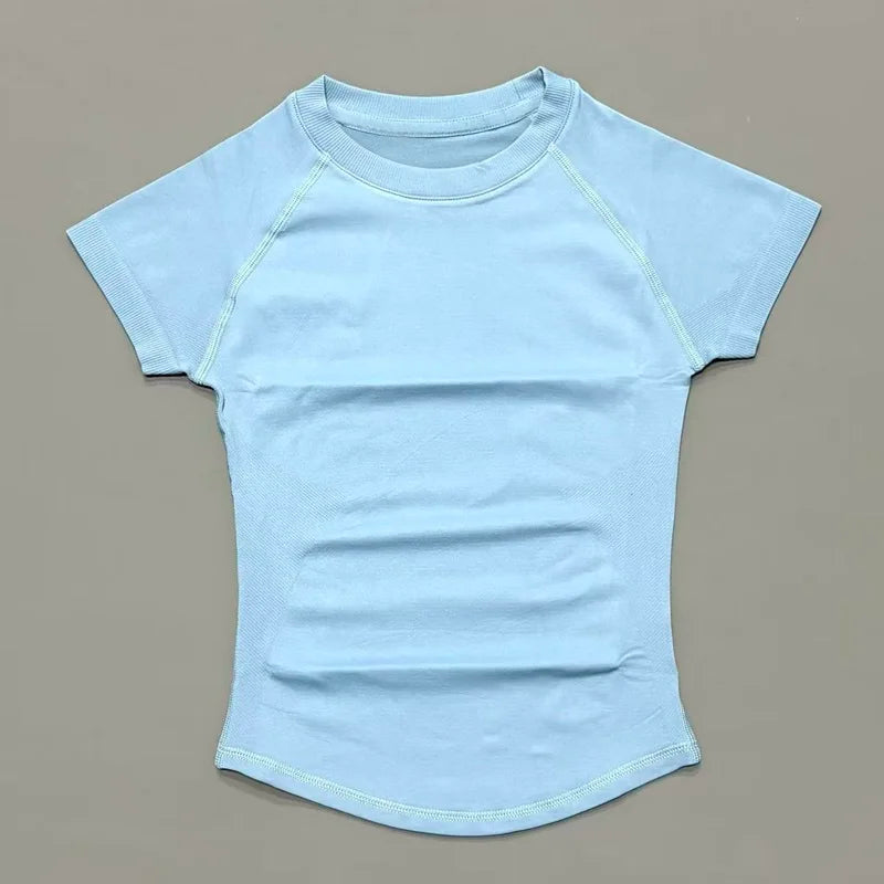 ApexFit Women’s Seamless Short Sleeve Sports Top | Breathable Gym, Running & Yoga Workout T-Shirt