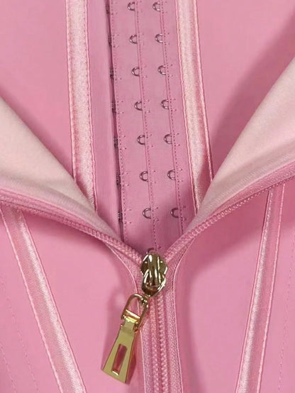 ApexFit LatexFlex™ Waist Trainer Corset — Zipper & Hook Slimming Girdle
