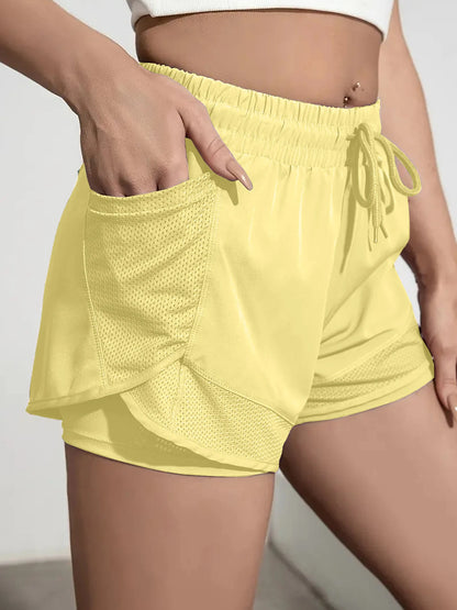 ApexFit Women’s 2-in-1 Sports Shorts with Pockets | Running, Gym & Yoga Training Shorts
